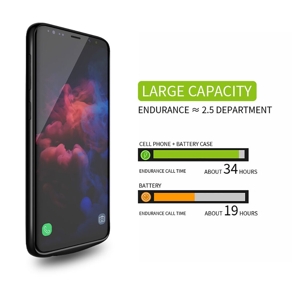 Coque de chargeur de batterie en TPU souple, étui de chargeur de batterie pour Samsung Galaxy S9 S8 Plus Note 8 Note 9