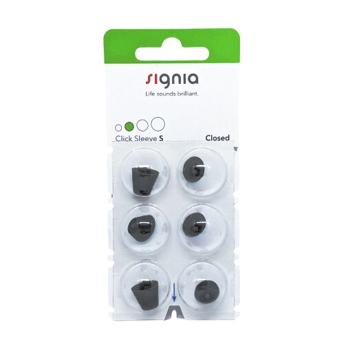 Siemens Signia Original Silicone Eardomes 6 Pieces of Ear Tips Click Sleeve Vented for CIC ITC and RIC Model Hering Aids: Signia Size S