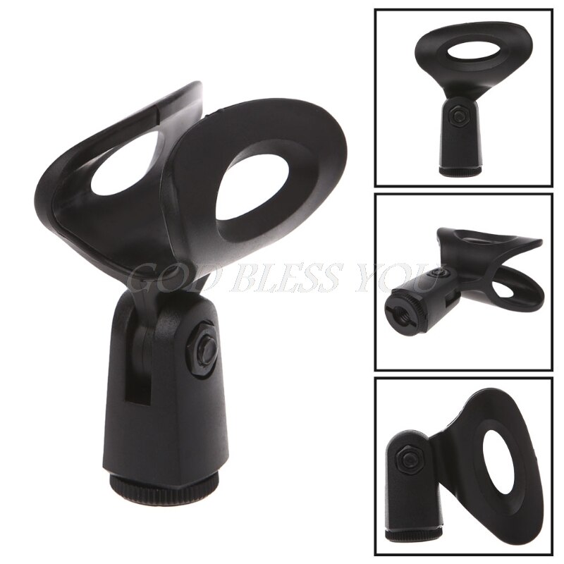 Holder Mount Flexible Microphone Mic Stand Accessory Plastic Clamp Clip Holder Mount Black