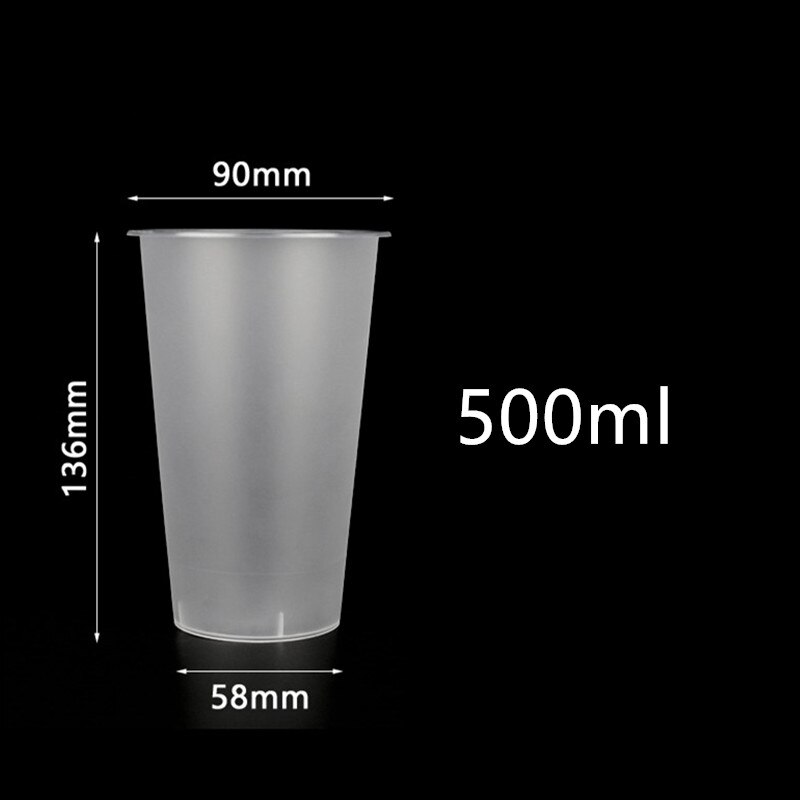 50 st engångs juice kopp 500ml fest födelsedag favor kall och dryck plastmuggar med kärlek lock: Bara kopp 2