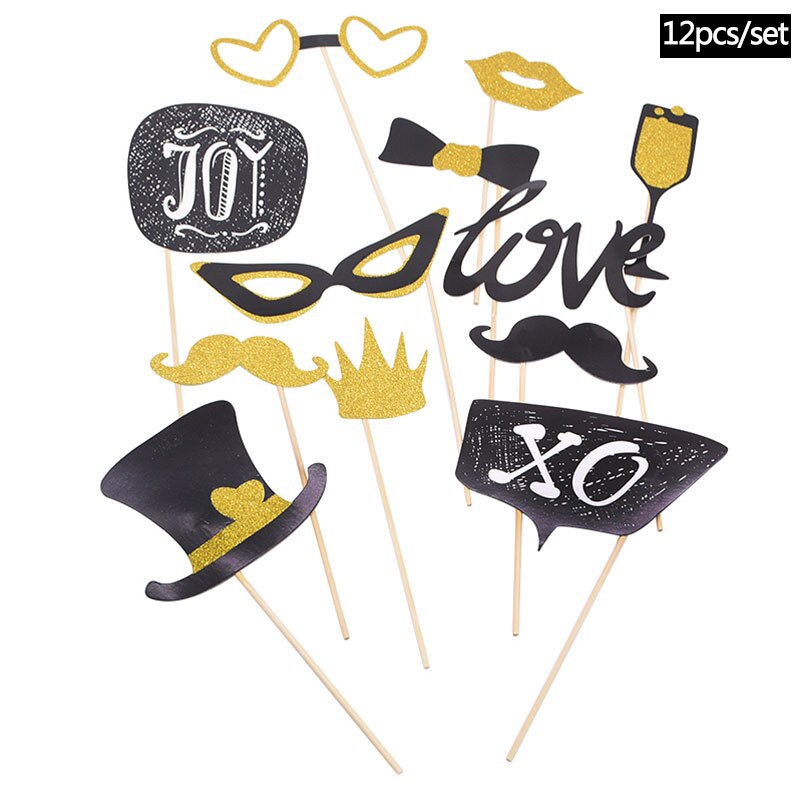 Marco de fotos para el día de la boda, flor blanca para despedida de soltera, accesorios de fotografía, decoración para despedida de soltera, Photobooth: 12pcs phtoto prop