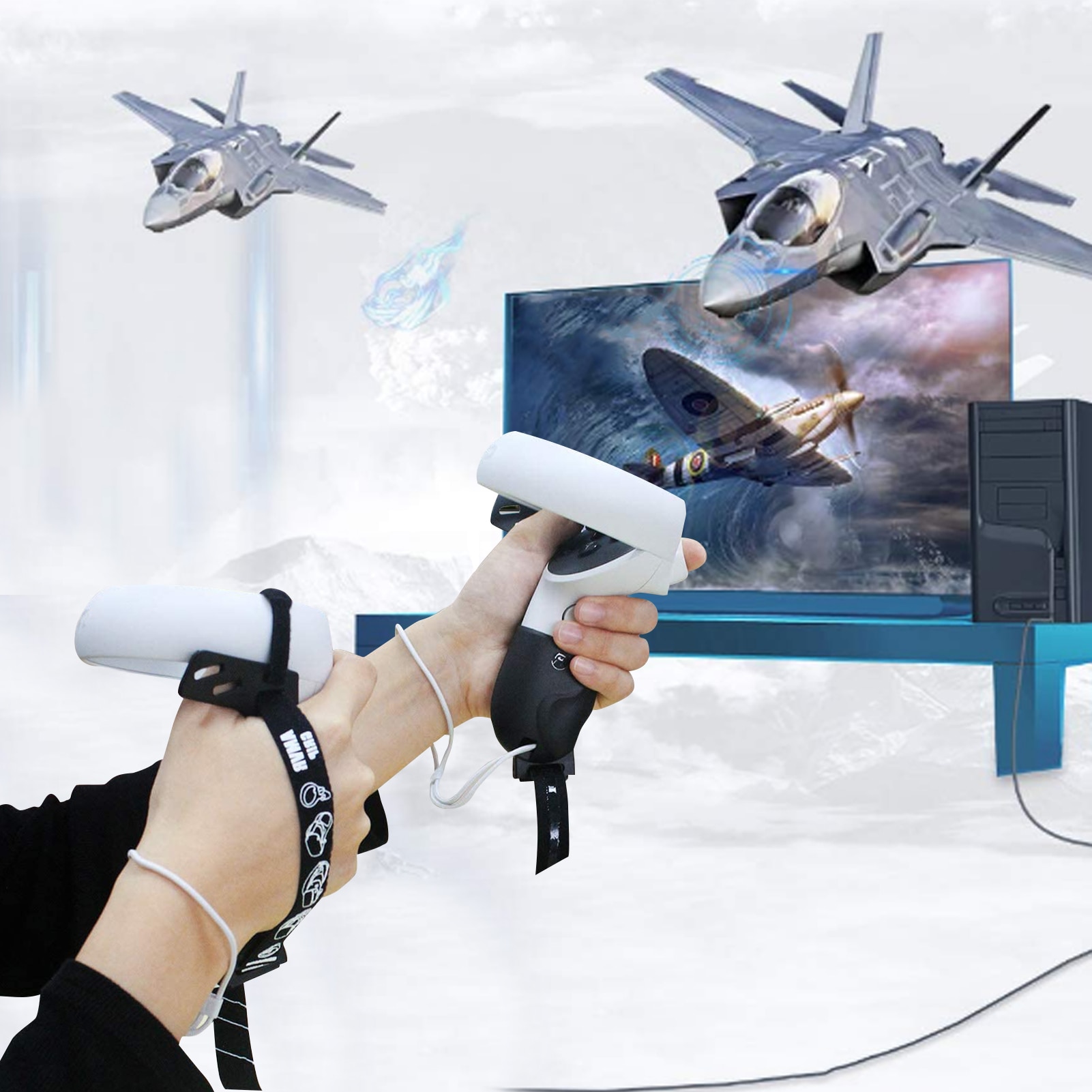 VR Accessories Protective Cover For Oculus Quest 2 VR Touch Controller With Spring Buckle Strip Elastic Band For Oculus Quest 2