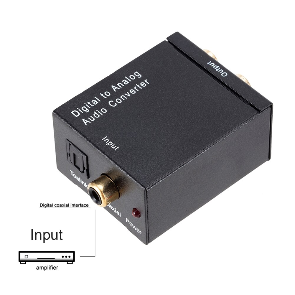 Audio Converter Digital Optical Fiber Toslink Lightweight Amplifier Easily Carrying Coaxial to Analog RCA R/L Decoder