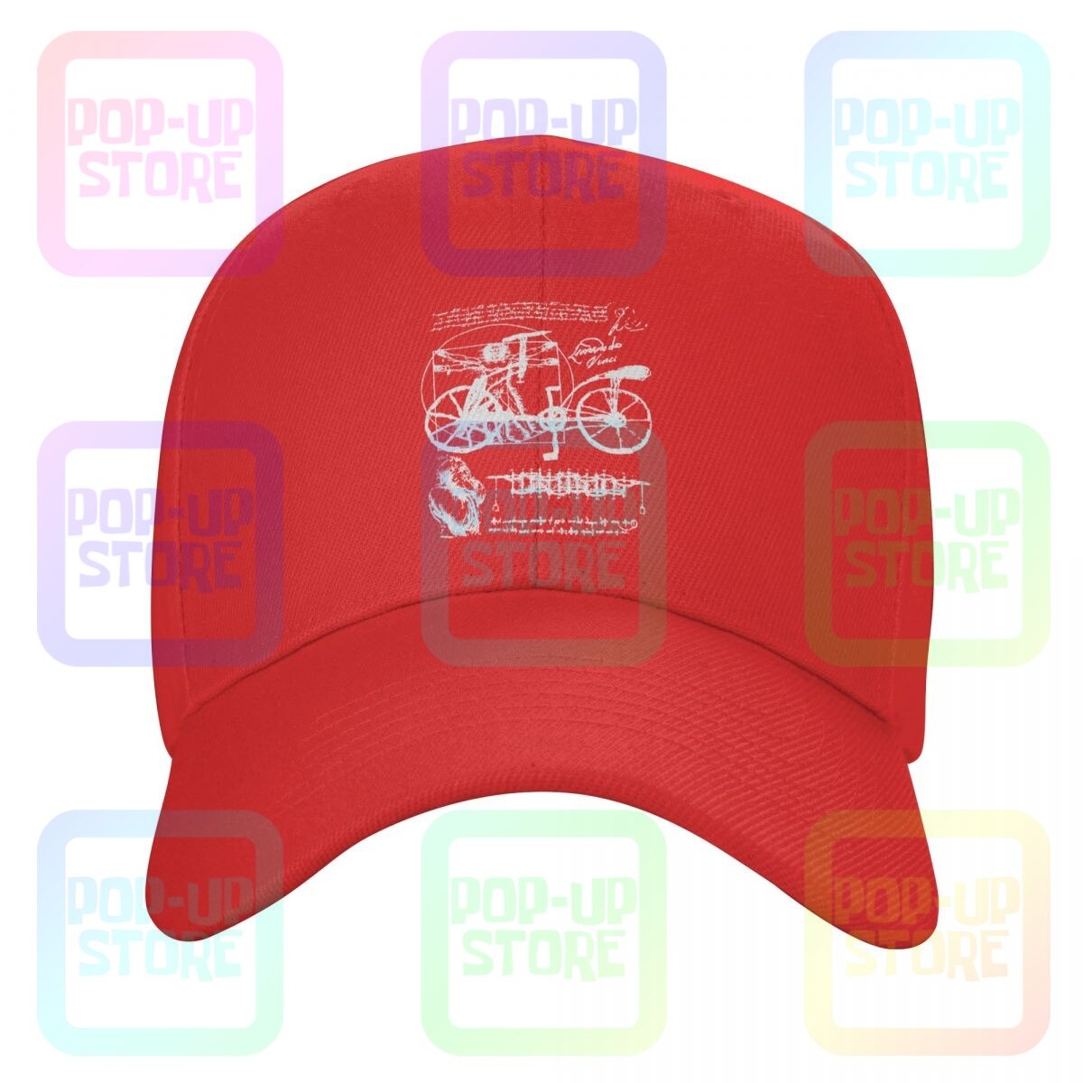 Gorra de béisbol de Leonardo Da Vinci, gorras de conductor de camión, Hipster, ajustable: Rojo