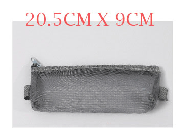1 Pcs Pencil Case Simple Transparent Mesh Nylon Office Student Pencil Bag School Supplies High Capacity Pen Box: small gray