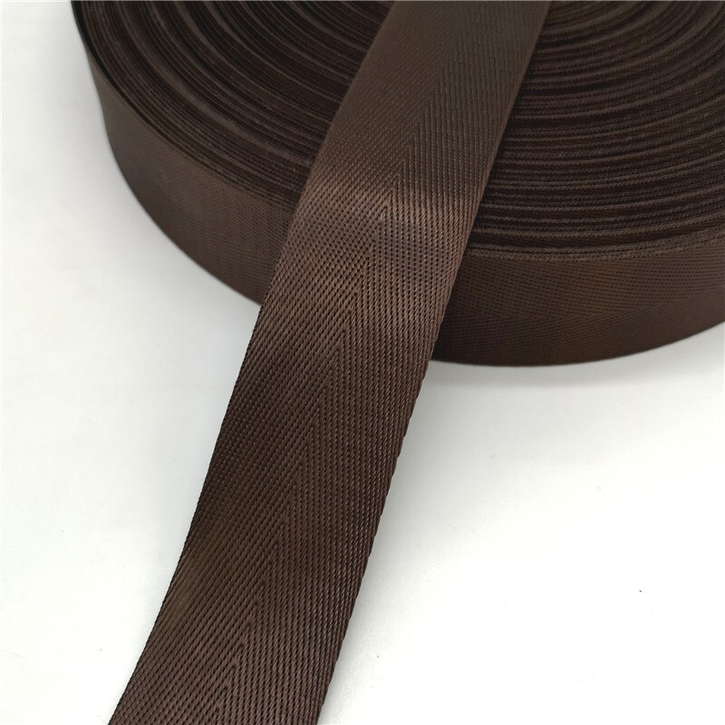 10 Yards 38mm Strap Nylon Webbing Herringbone Pattern Knapsack Strapping Sewing Bag Belt Accessories: Dark Coffee