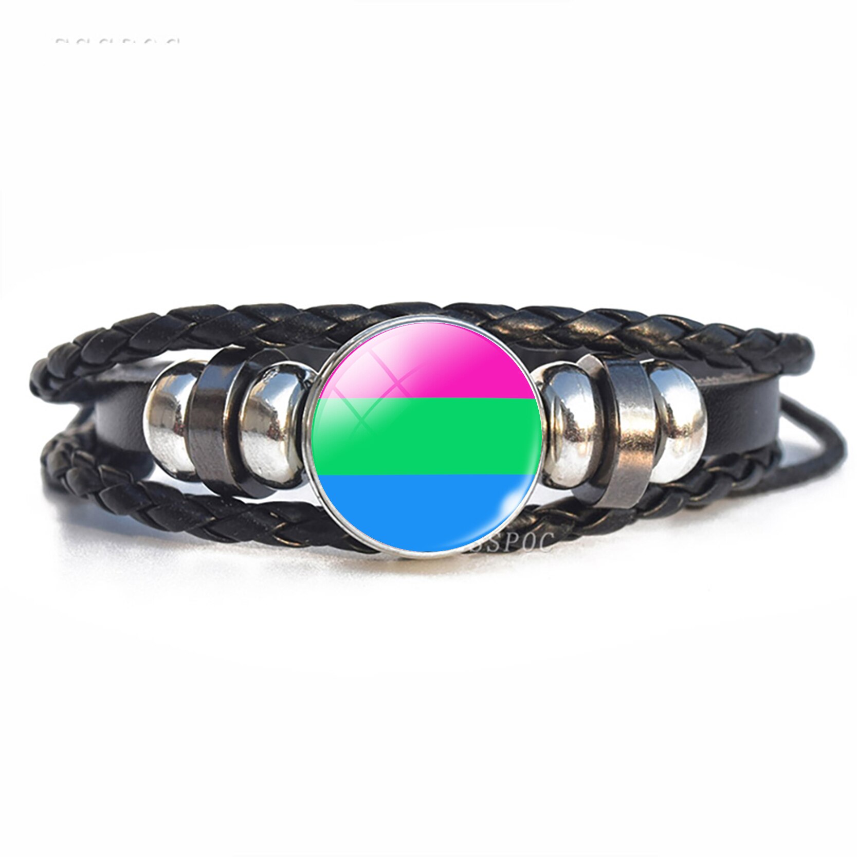 Regenbogen Flagge Lesben Homosexuell Stolz Punk Leder Armbinde Bisexuelle Transgender Stolz Armbinde Männer Frauen