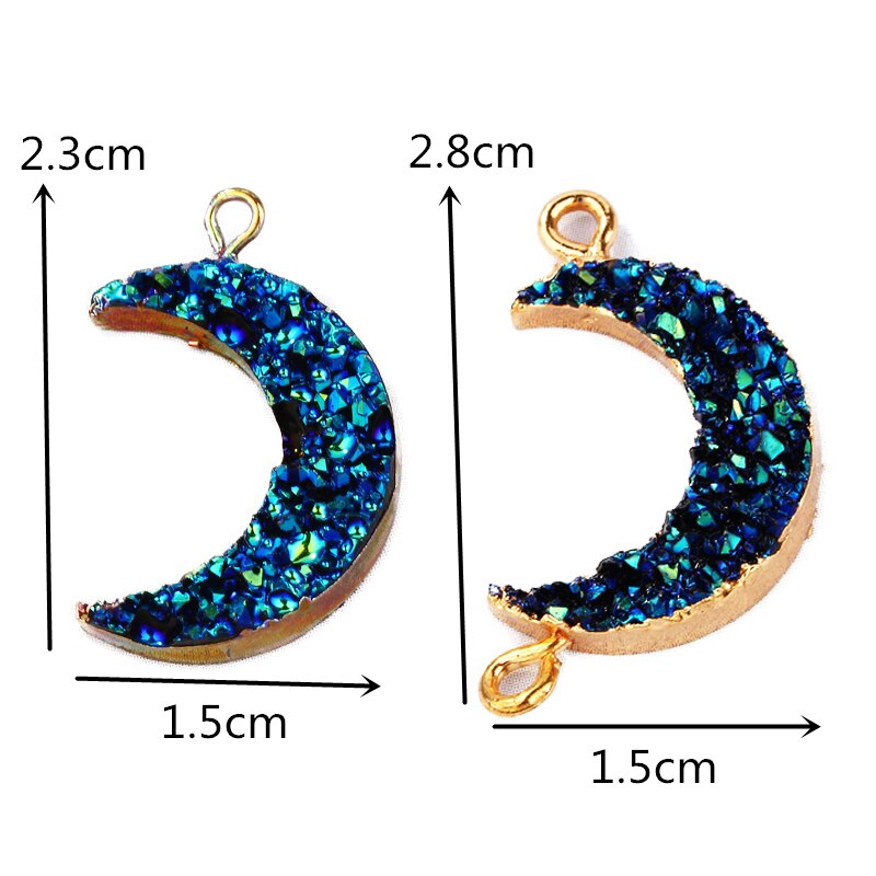 2 stks Trendy Moon Hars Hanger Charms Armband Bevindingen Vrouwen DIY Earring Dangler Armband Opknoping Accessoire F238