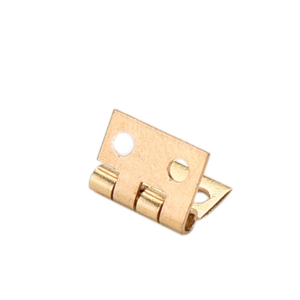 Mini charnière en laiton plaqué, petite boîte à bijoux décorative en bois, charnières de porte d'armoire avec clous, accessoires de meubles 10 pièces