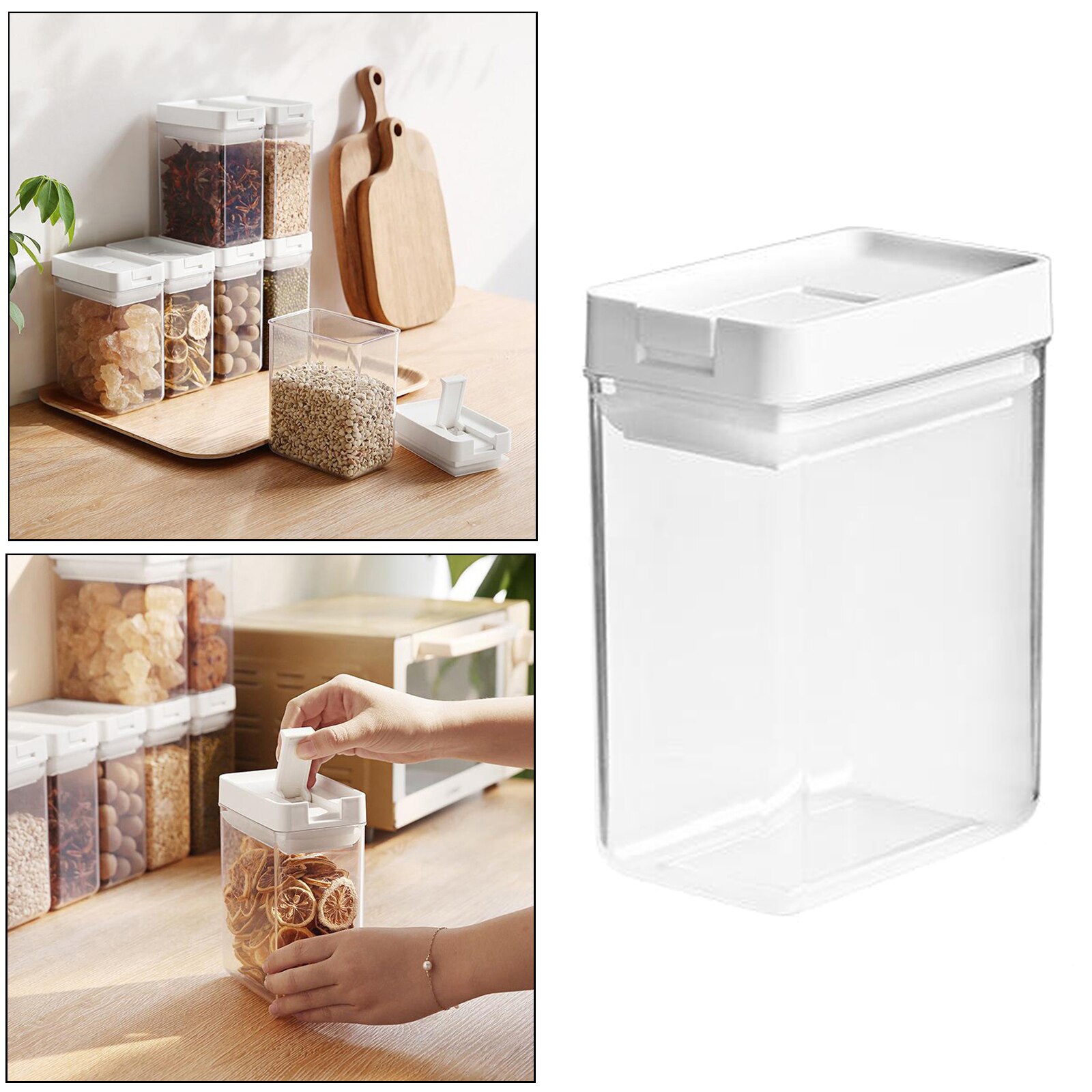Airtight Cereal Container Clear Food Storage Box Kitchen Pantry Organizer