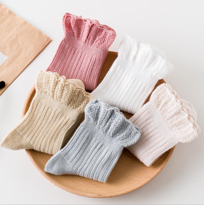 Zacht Ademend Meisjes Kant Sokken Lente Herfst Ruches Kids Ankle Sokken Voor Peuter Baby Dansen Sokken Kinderen Party Bruiloft Sok