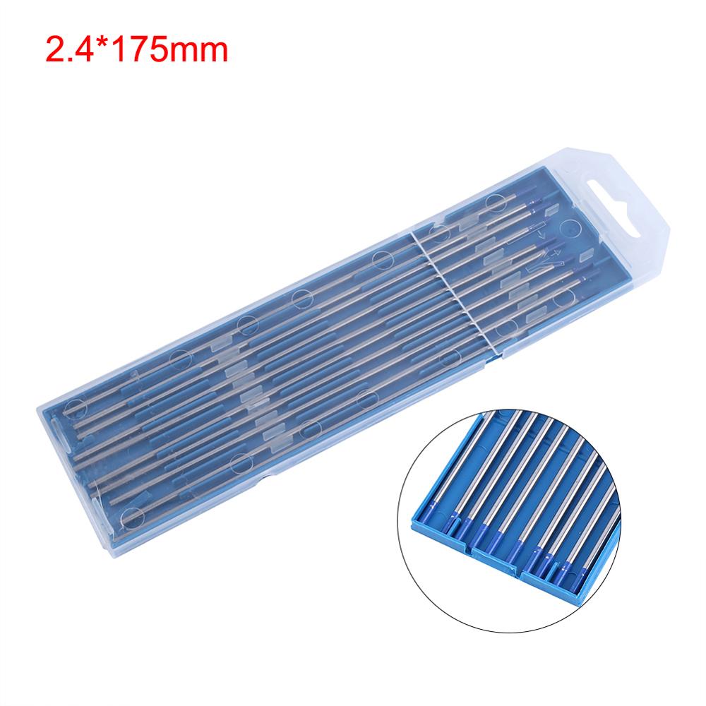 Tungsten electrodes 10pcs Tungsten Welding Electrodes Lanthanated Electrode Blue Tip 1.0/1.6/2.4mm Tungstens electrode: 2.4x175mm