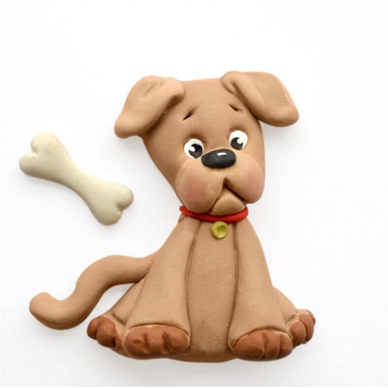 3d dyr silikonform katt hund form fondant kakeform gjør-det-selv kake dekorasjonsverktøy kjøkkentilbehør: Hund