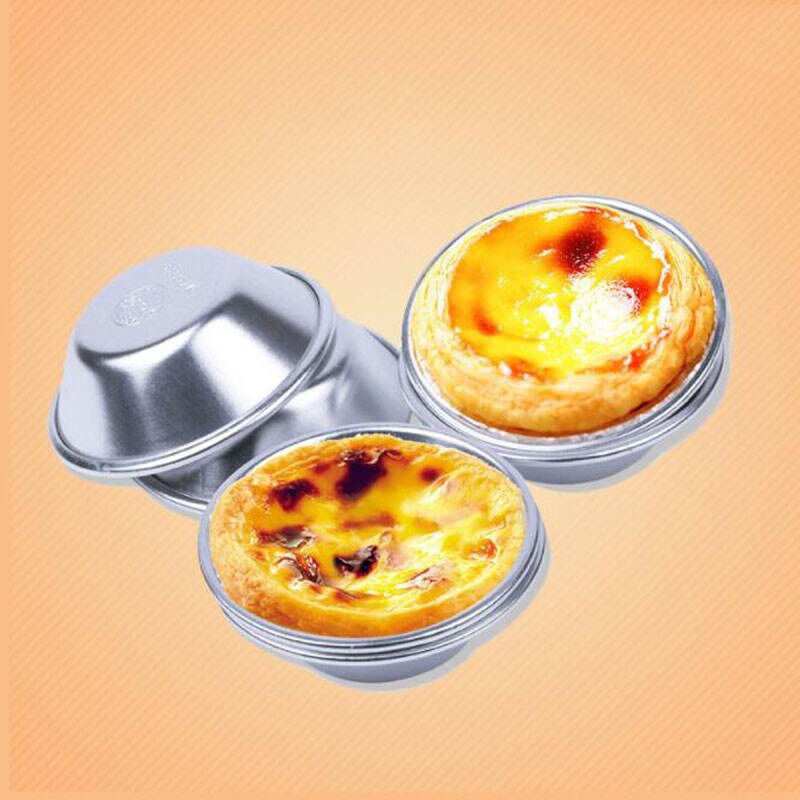 5 pcs Aluminium Ei Taartvorm Herbruikbare Anti-aanbak Ei Taart Basis Cupcake Muffin Bakken Tool
