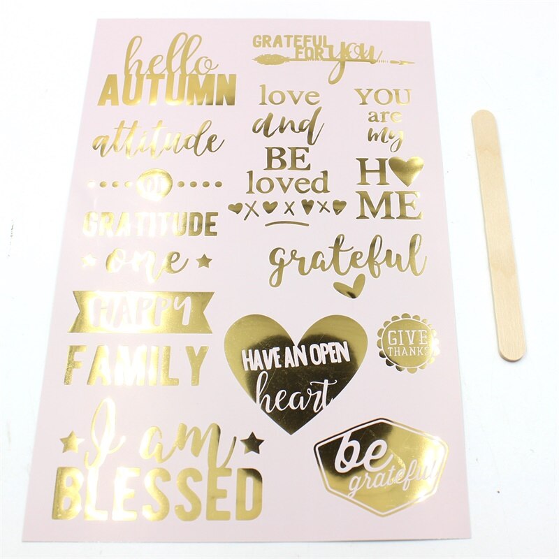 ZFPARTY oro feliz familia frotar en para Scrapbooking DIY proyectos/álbum de fotos/tarjetas manualidades 1 Pza/lote: 3