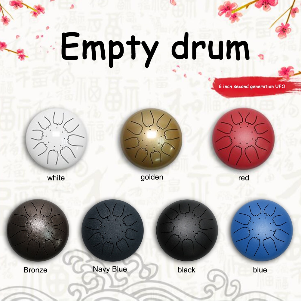Steel Tongue Drum 6 inch 8 Tune Hand Pan Drum Set Tank Hank Drum with Drumstick Pad Carrying Bag Percussion Instrument