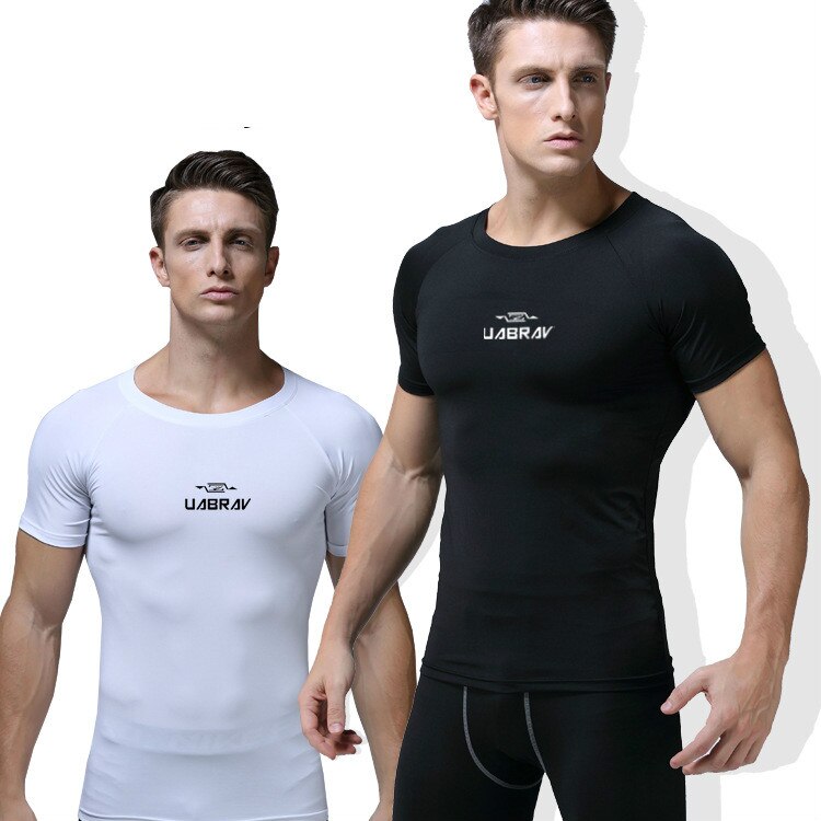 Mens Compression Running Tight Shirts Cool Male Breathable Basketball Soccer Fitness Bottoming Quick Dry Sport Gym T-shirts