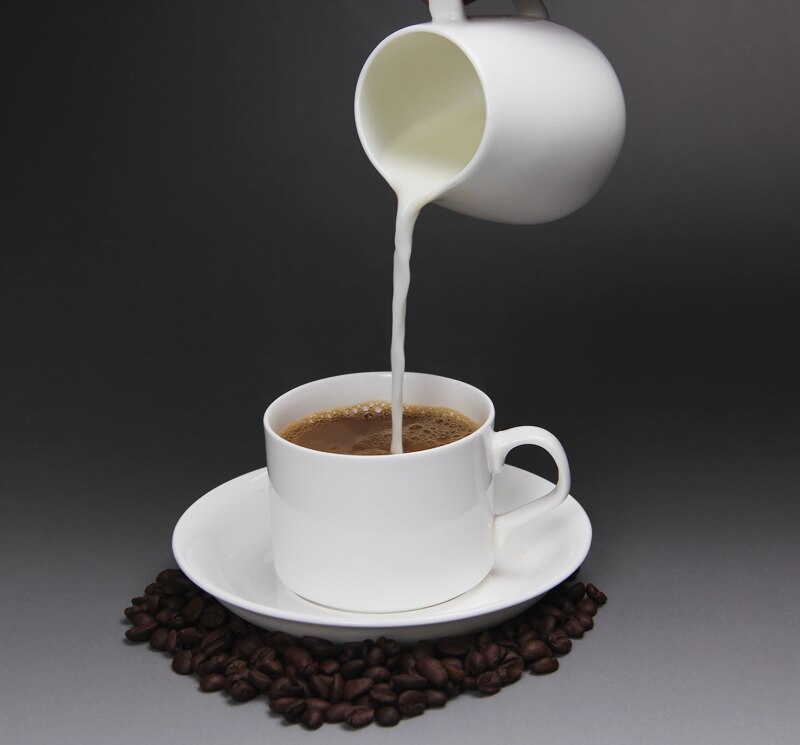 Bone china zuiver witte melk tank handig melk thee koffie melk cup met koffie plus melk cup bijpassende apparatuur lo1128429