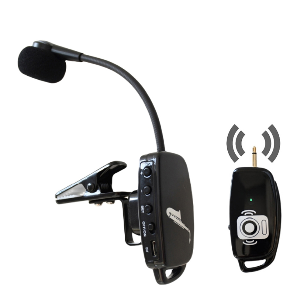 UHF Wireless Instruments Saxophonmikrofon Drahtloser Empfänger Sendermikrofon 165 Fuß Reichweite Plug-and-Play für Trompete Posaune: Default Title