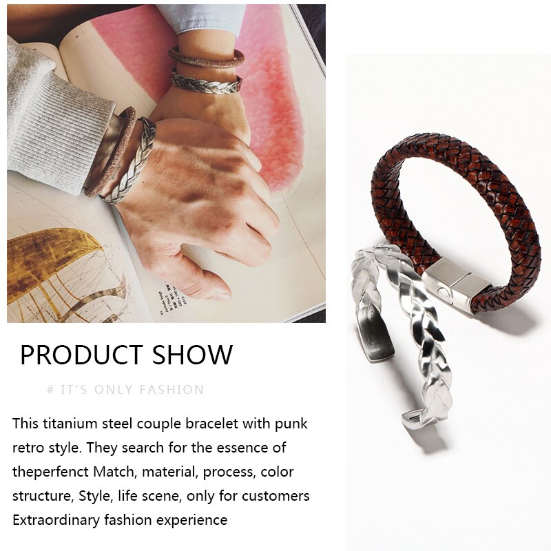 men bangles/Stainless Steel/Vintage/leather/Bangles Bracelets Twisted Braiding titanium Wires Cuff bangle amazing price