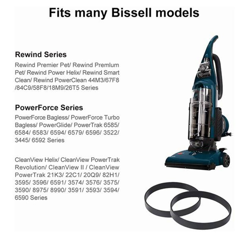 for Bissell PowerForce Compact Lightweight Upright Vacuum Style Belts,Replaces Vacuum Cleaner Belt 7 9 10 12 14, Black