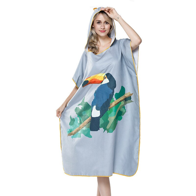 Surf poncho skiftekåbe sportshåndklæde badehåndklæde badekåbe håndklæde surf hoodie svømme parka lynlås lomme tegneserie