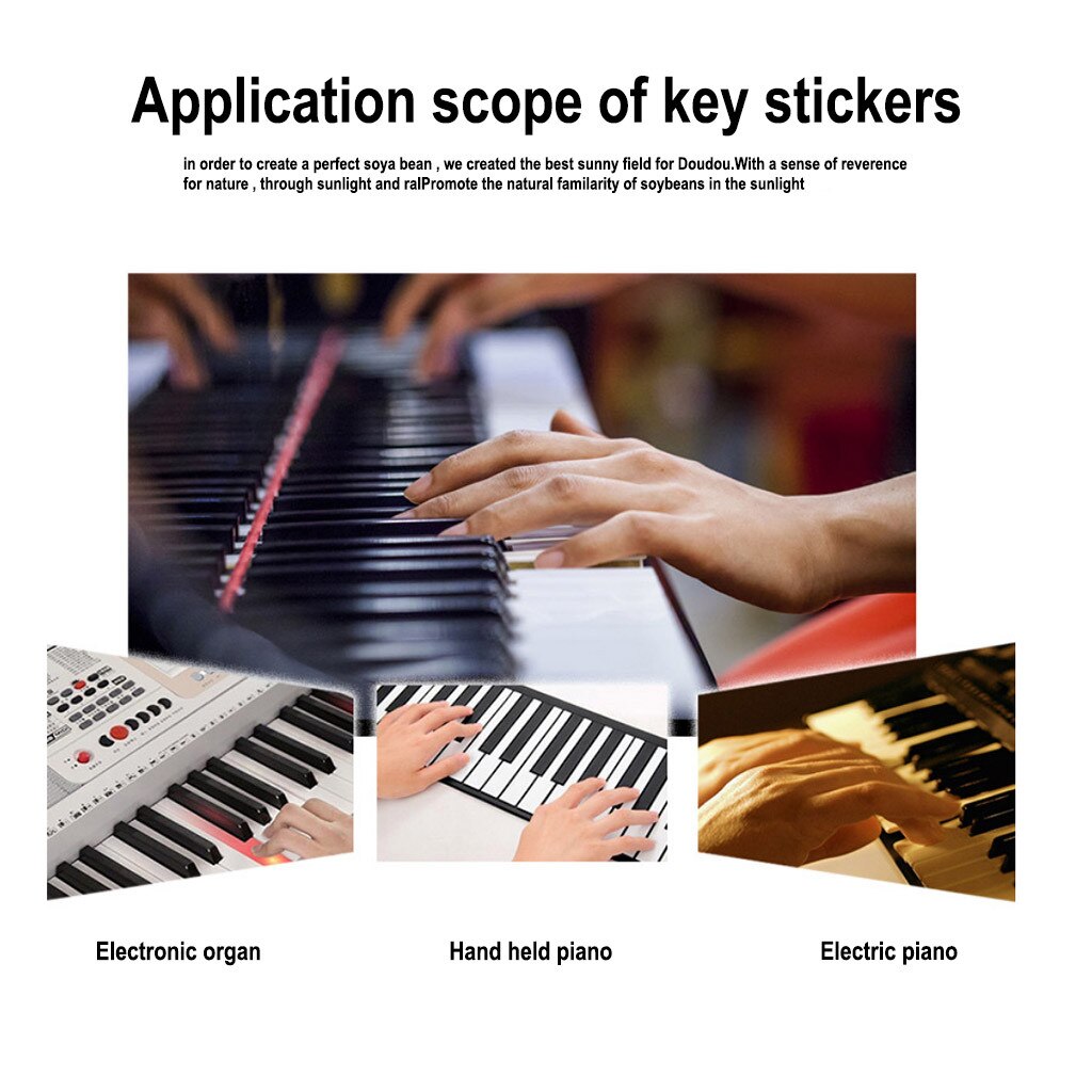 Piano Note Sticker Universal Piano Learner Stickers Music Piano88/61/54/49key Note Keyboard Decals Instrument Accessories