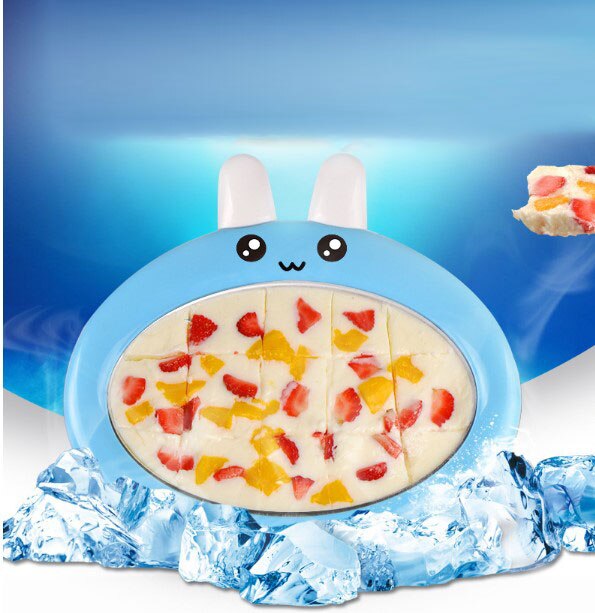 Ijs Pizza Maker Kinderen Plaat Mini Yoghurt Ijsmachine Gebakken Ice Pudding Maker Luchtkoeling