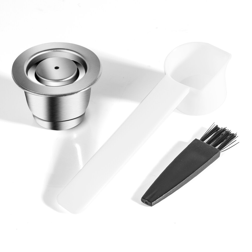 ICafilasICafilas 4pcs/Sets Stainless Metal Reusable For Nespresso Capsule With Press Coffee Grinds Tamper Espresso Coffee Maker: violet
