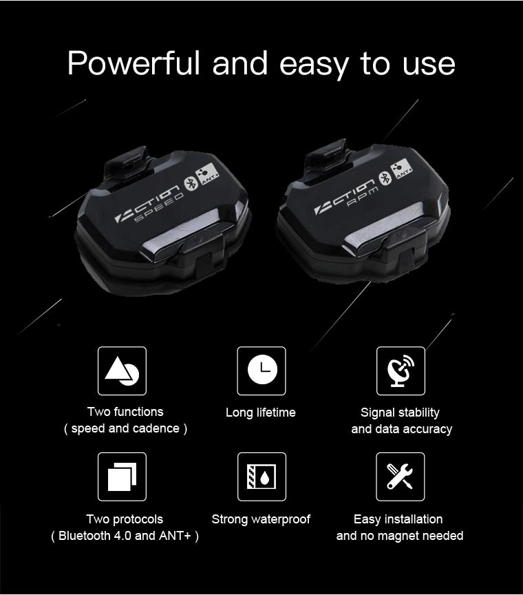 Velocímetro inalámbrico para bicicleta, sensor de cadencia con Bluetooth4.0/Ant+, electrónico, sensor dual de velocidad/cadencia, para el reloj GARMIN, para la aplicación Bryton