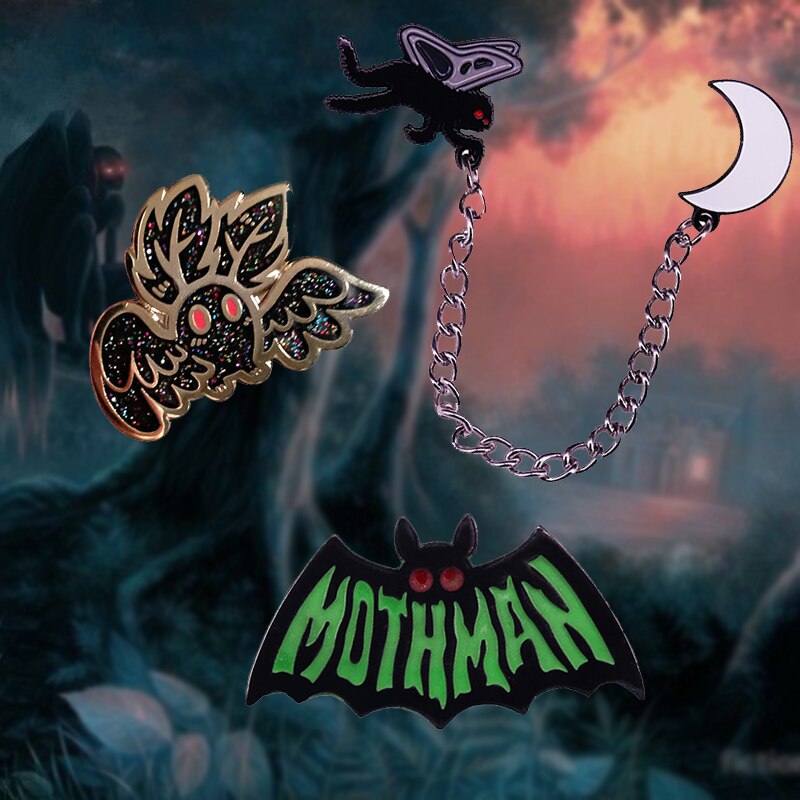 Broche da traça do bastão do pino do esmalte do emblema de mothman