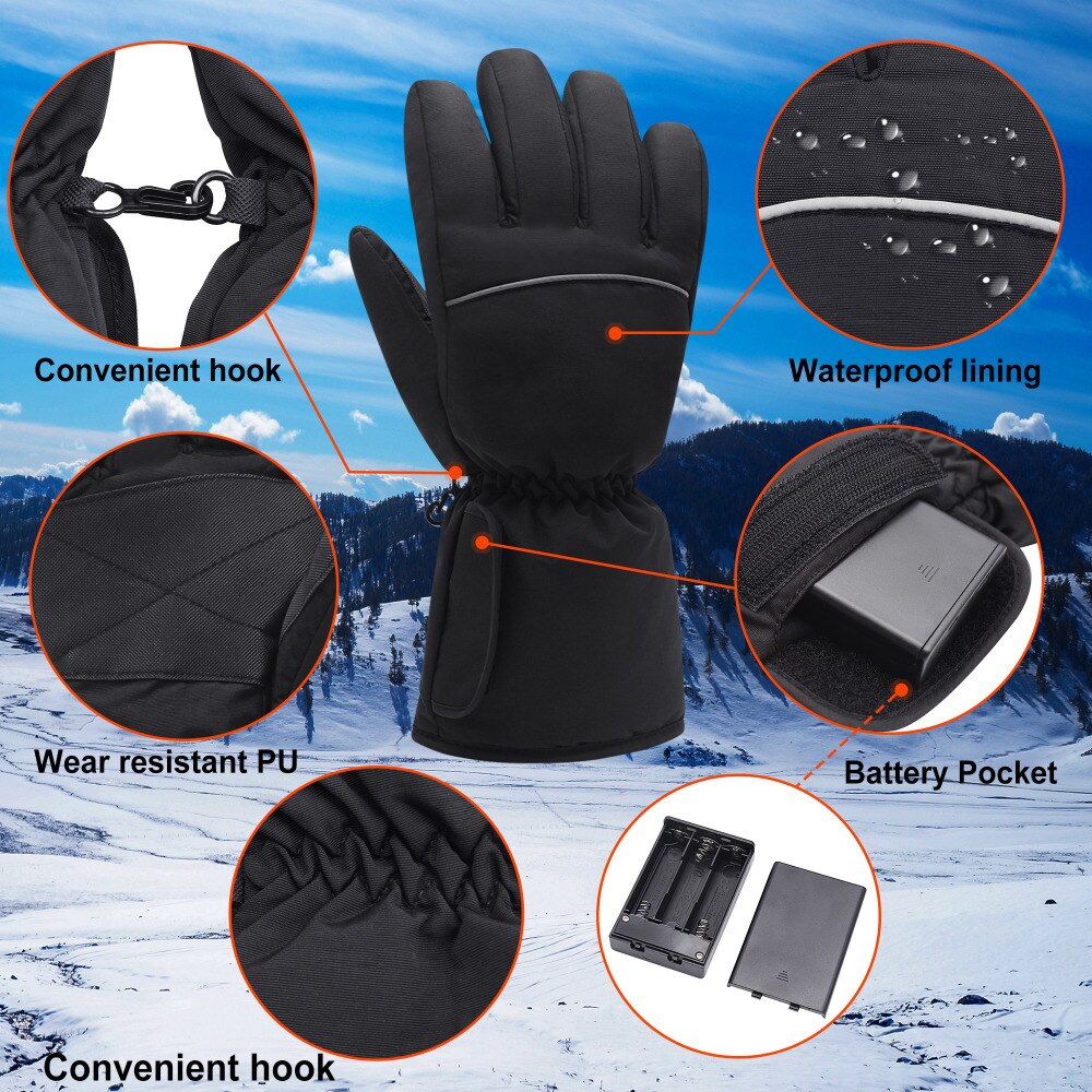 4.5V Electric Thermal Heated Gloves with AA Battery Powered Heated Gloves for Men and Women Electric Hands Warming