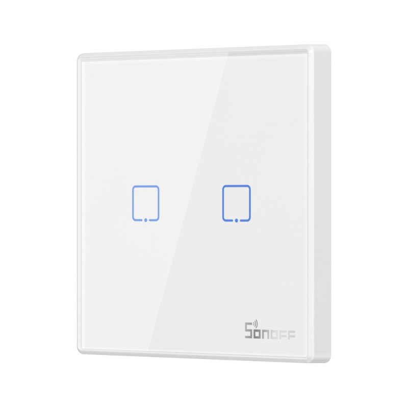 SONOFF T2EU-RF 86 Type Wall Panel Sticky Wall Switch Remote Controller 433MHz RF Smart Home Remote Control With 1/2/3 Gang: 2 Gang