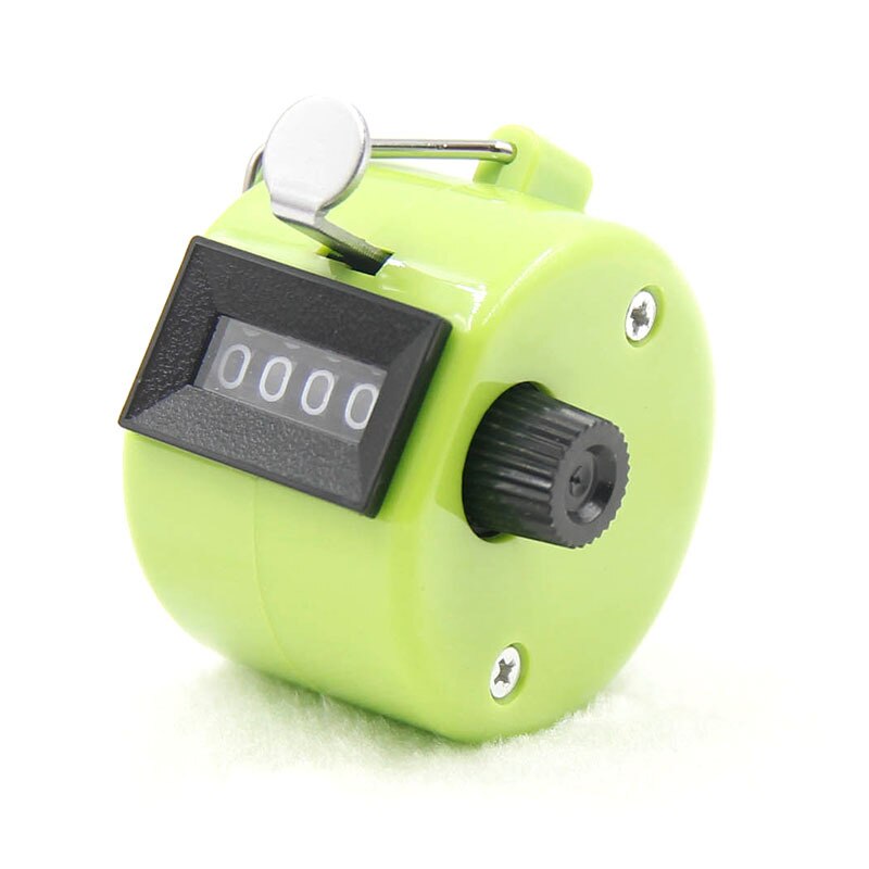 Contadores de números de 4 dígitos, carcasa de plástico, pantalla de dedo de mano, conteo Manual, temporizador, contador de Golf y fútbol: Verde