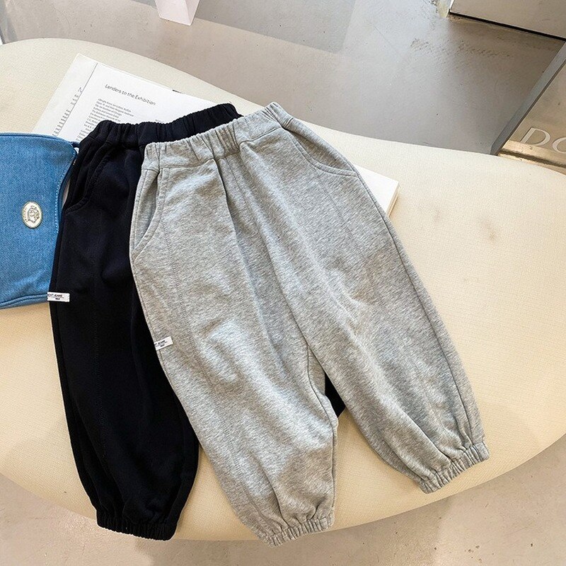 2022 pantaloni sportivi larghi per ragazzi nuovi primavera 2 colori pantaloni jogger per ragazze in cotone pantaloni per bambini