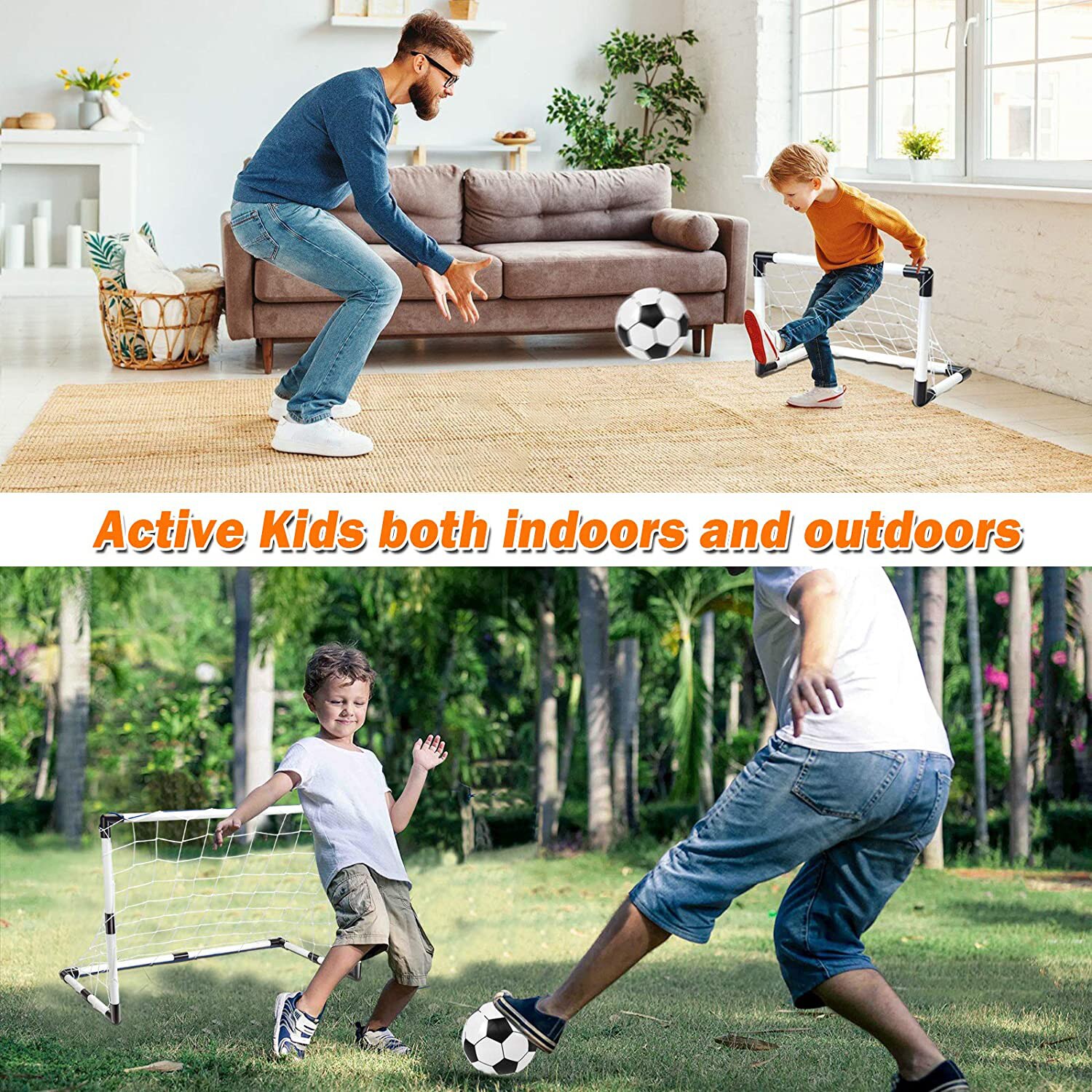 Juego de portería de fútbol para niños, fútbol y entrenamiento para deportes de interior, portería de fútbol al aire libre, juguetes para padres e hijos