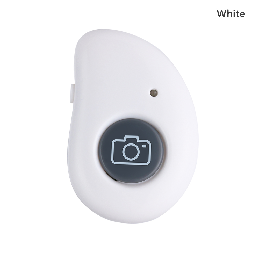 Universal mini trådlös bluetooth avtryckare fjärrkontroll selfie avtryckare knapp smartphone kamera slutarkontroll: Vit
