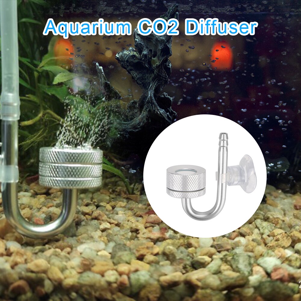 Met Zuignap Voor Aquatische Plantengroei Aquarium Bubble Verstuiver CO2 Generato Aquarium CO2 Diffuser Zilver