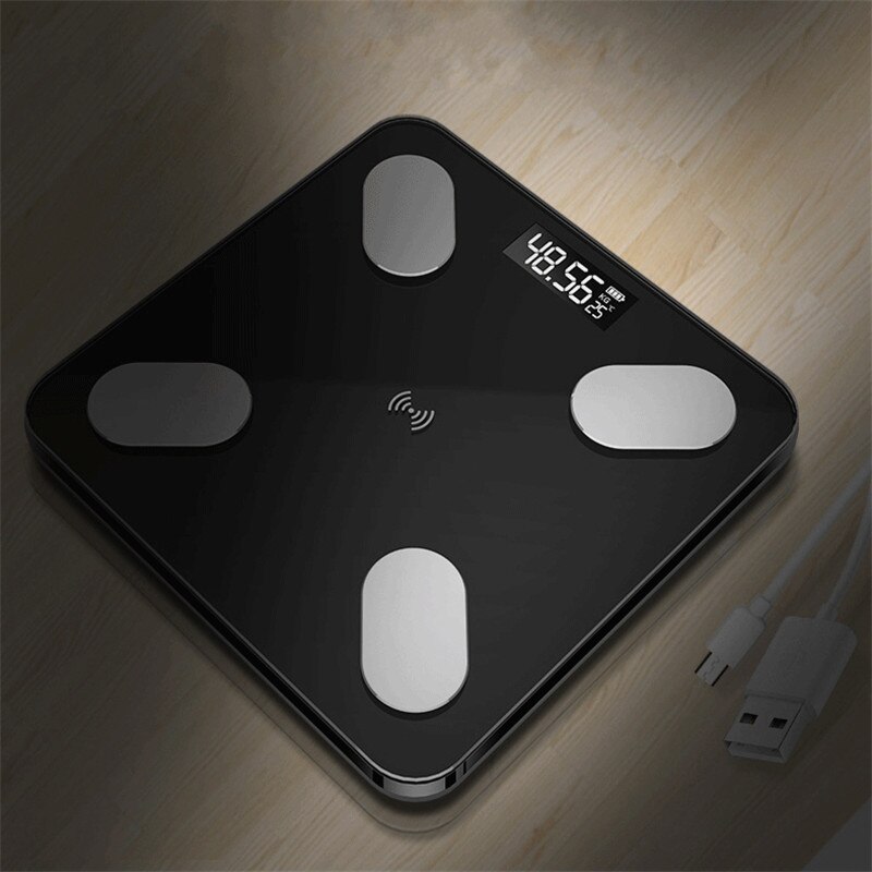 Body Fat Scale Smart BMI Scale Battery Powered LED Digital Bathroom Wireless Weight Scale Balance bluetooth APP Android IOS
