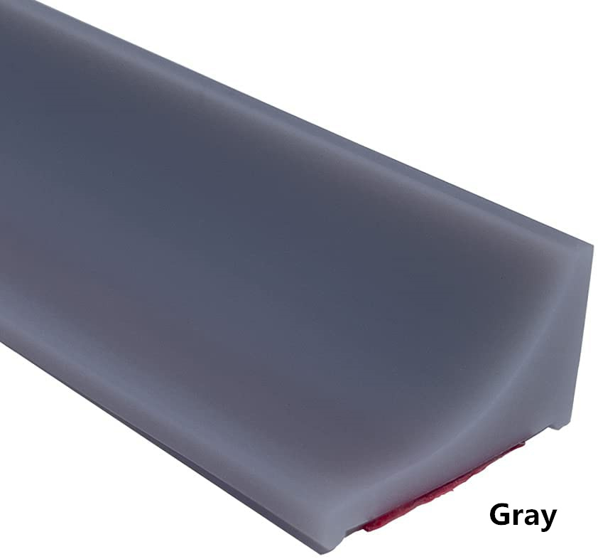 Rubber Silicone Shower Barrier Water Stopper Bathroom Waterproof Strip Water Retaining Strip Bendable Door Bottom Sealing Strip: Yellow / 79.3mm