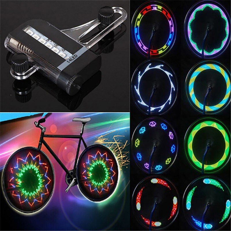 Waterdichte Cool Fiets Wheel Light Veiligheid Tire Lichten 32 Verschillende Patronen Flash Fietswiel Licht Led Fiets Spoke Lights