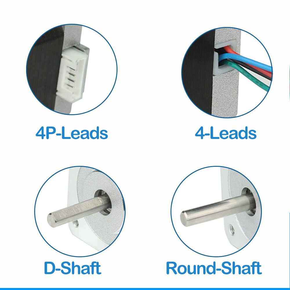 Jkongmotor NEMA 17 Stepper Motor 1.8deg 4leads 28 N.cm 34mm Length Step Motor for DIY CNC 3D Printer