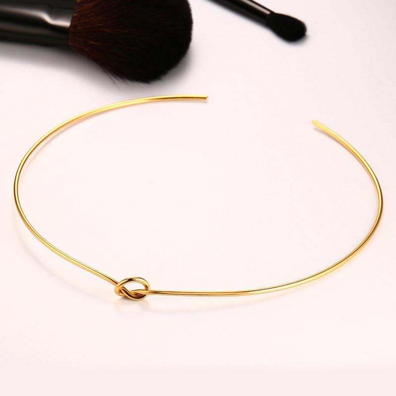 Open Round Knot Collar Necklaces for Women Choker Necklace Stainless Steel Bohemia Female Jewelry