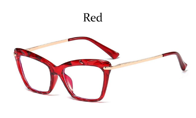 Montura de gafas cuadradas a la para mujer, montura de gafas de luz azul, lentes ópticas de ordenador, monturas transparentes: Red