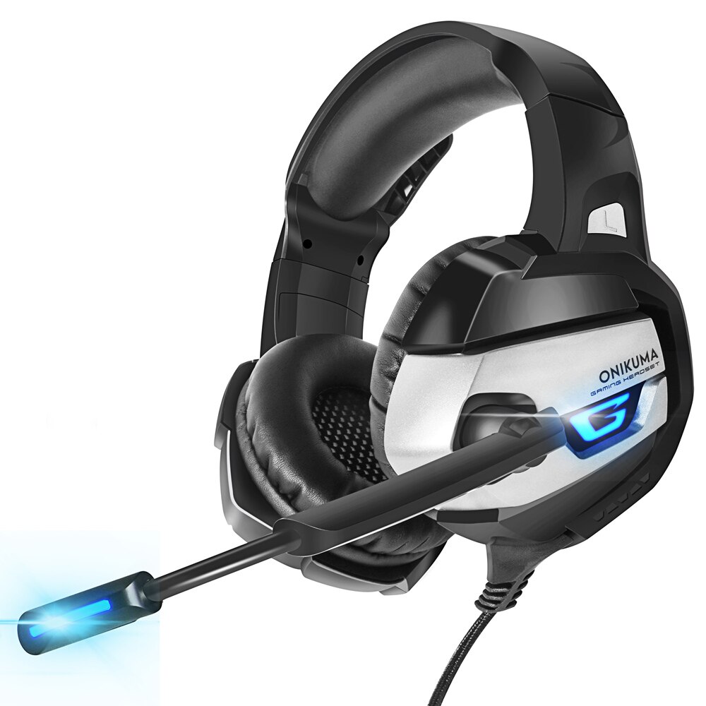 ONIKUMA Gaming Headset Gaming headphone Wired Earphone Casque Gamer Stereo Bass with Microphone Headphones For PS4 Laptop PC: K5 black