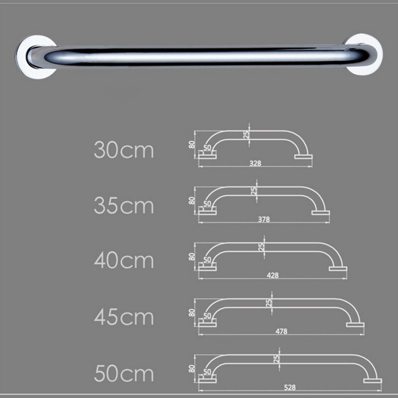 Chrome finish straight copper bathroom handrails grab bars 30/40/50cm length GBC345