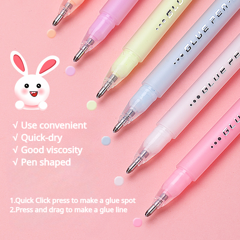 Bolígrafo de pegamento de punto , bolígrafo de prensa, tipo de escritura, barra de pegamento de secado rápido, adhesivo artesanal hecho a mano para niños, pegamento sólido para álbum de recortes, 1 ud.