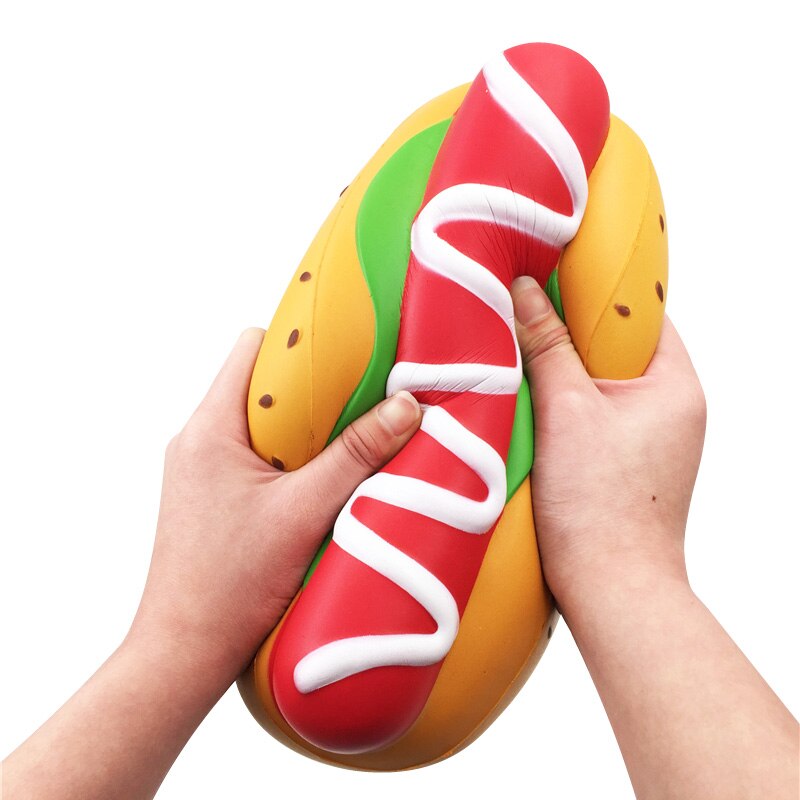 Best Giant Squishy Strawberry Cake Hamburger Hotdog Bowl Food Squishies Home Furnishings Pretend Play Toy: hotdog