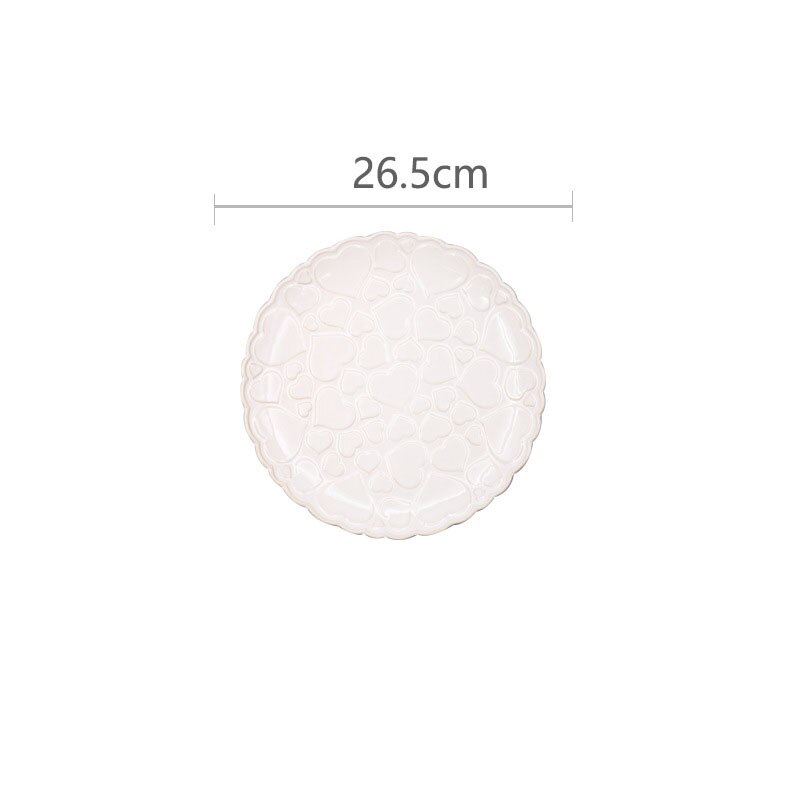 French Ceramic Plate Court Floral Relief Decor Desktop Fruit Salad Dish Modern Western Restaurant Plates Set Kitchen Tableware: A