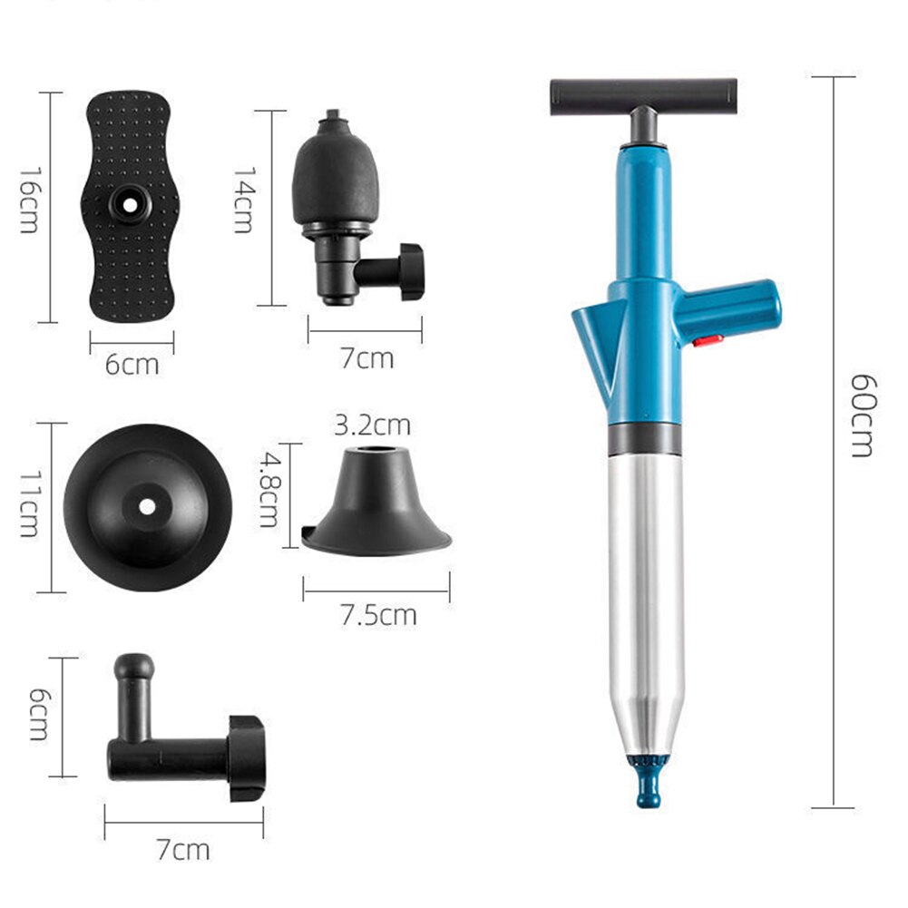 Débloqueur de vidange pour toilettes, haute pression, puissant, manuel, équipement de dragage pneumatique, tuyau bouché